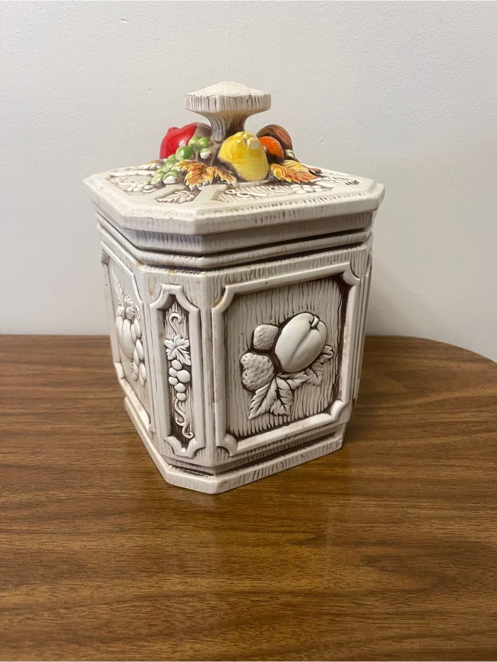 Vintage Fruit Canister with Lid